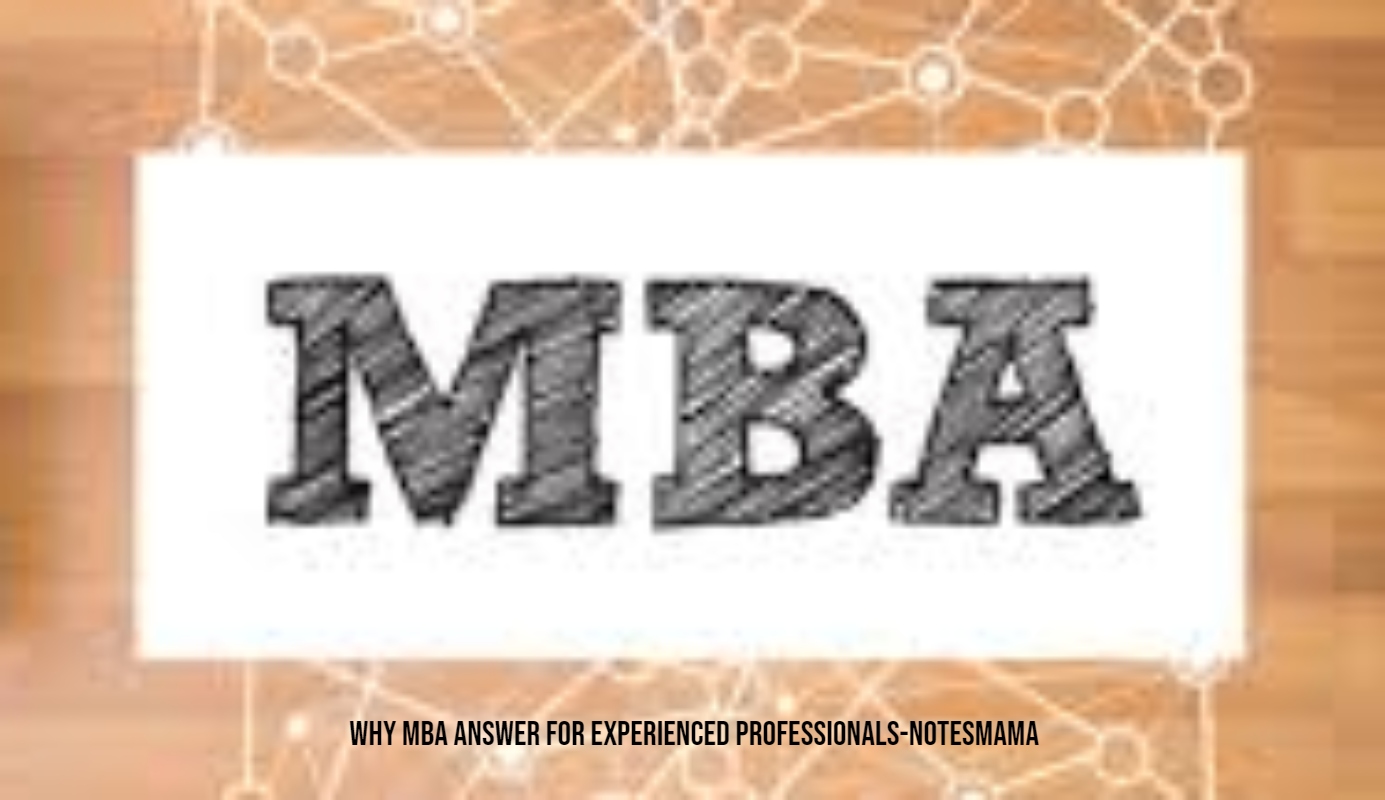 why mba answer for experienced professionals-notesmama